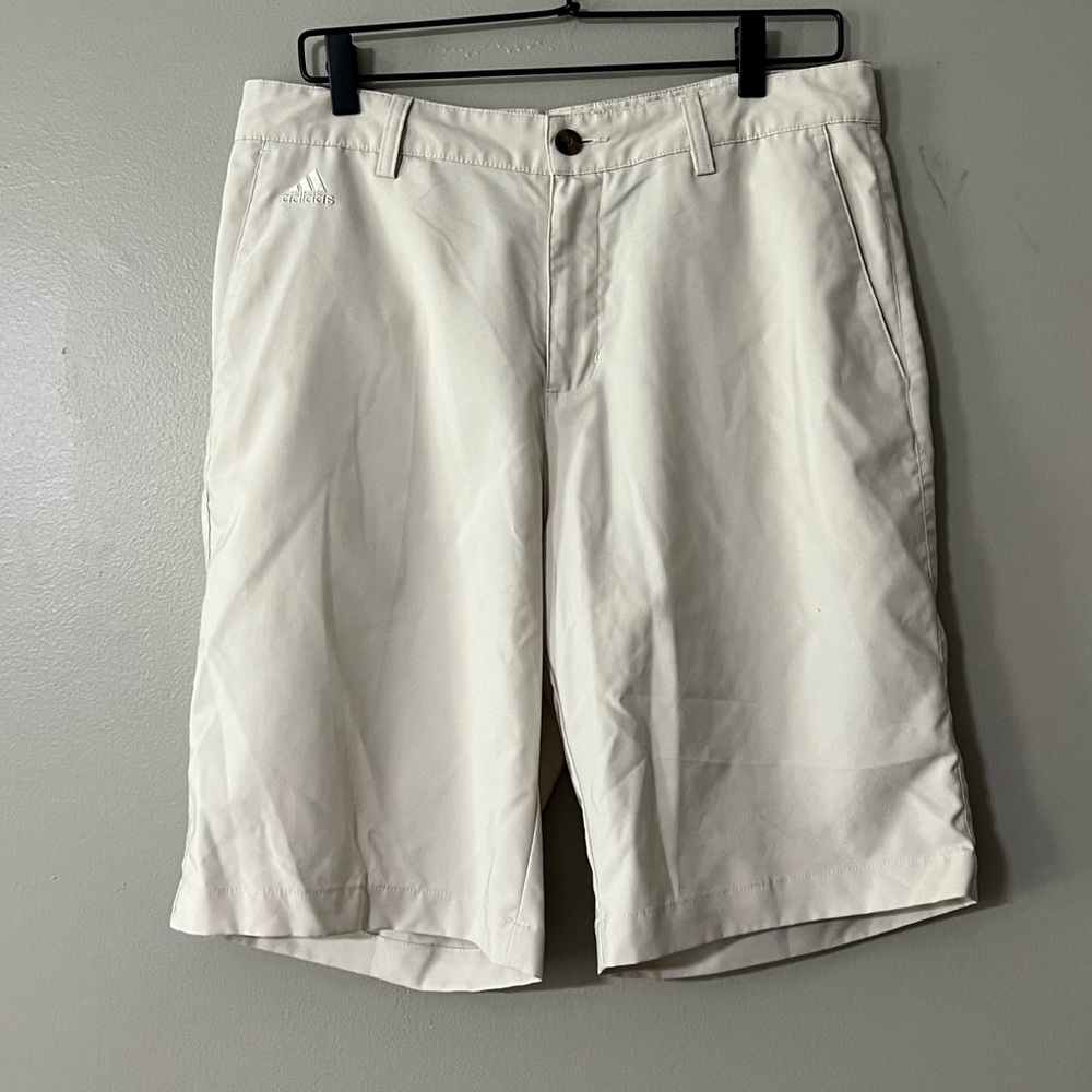 adidas White Men’s Flat Front Shorts